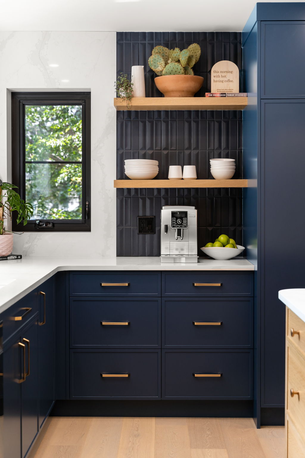 Blue kitchen cabinet renovation